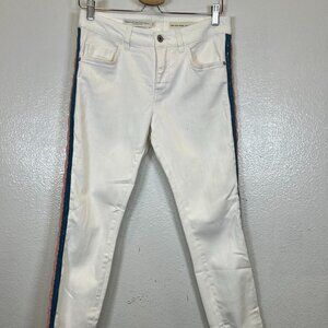 Anthropologie Pilcro Crochet High-Rise Skinny Ankle White Jeans 28